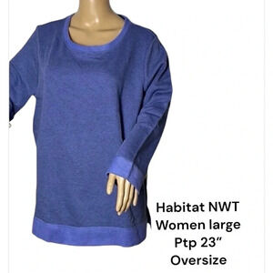 HABITAT Escape Oversized ,boxy, hiking ,warm,comfy,PTP 23”   NWT  Athleisure